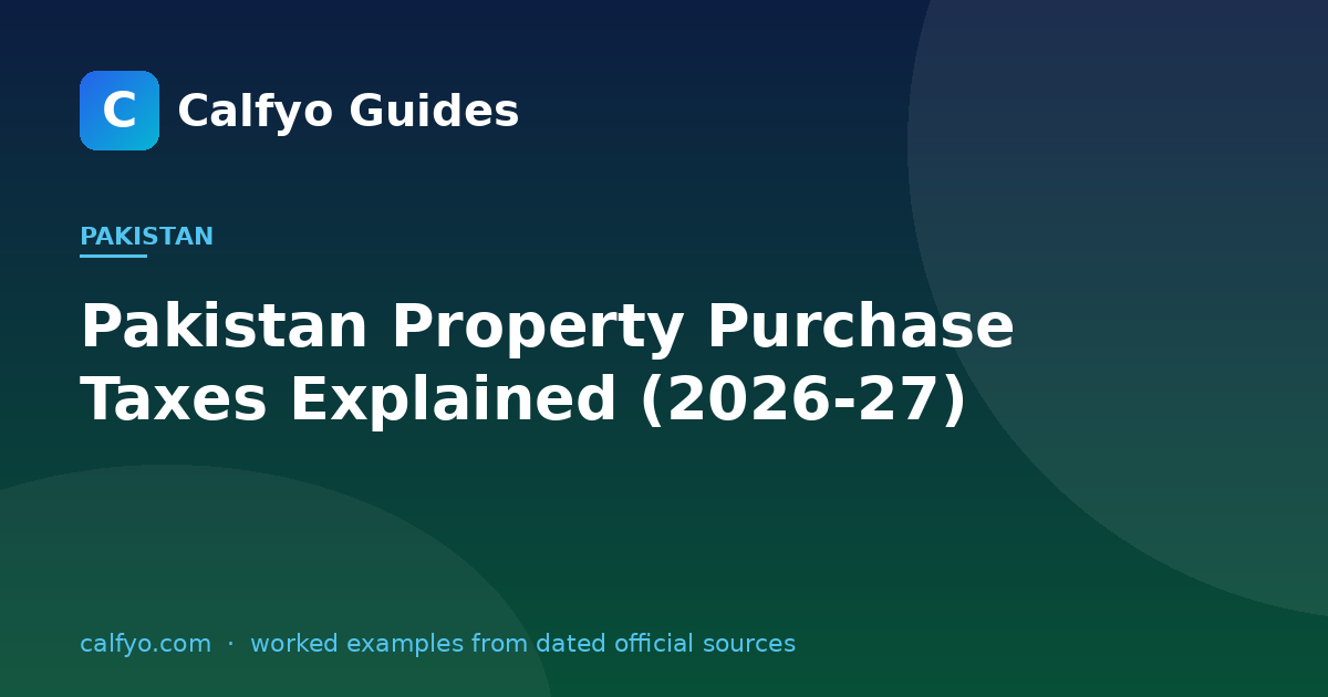 Pakistan Property Purchase Taxes Explained (2026-27)
