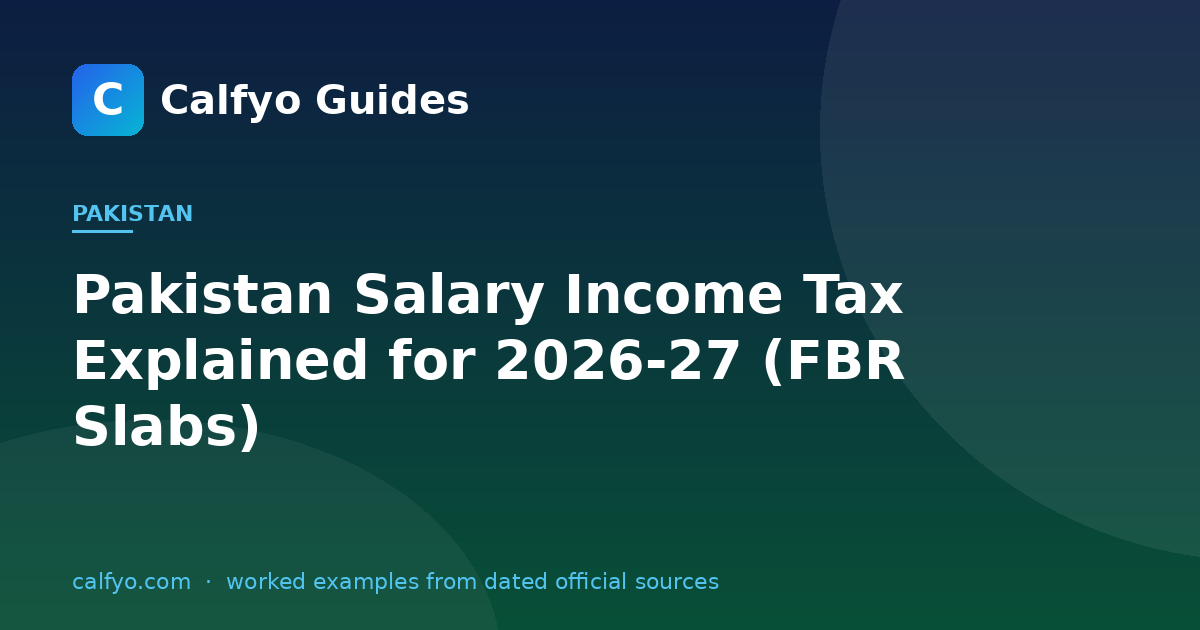 Pakistan Salary Income Tax Explained for 2026-27 (FBR Slabs)