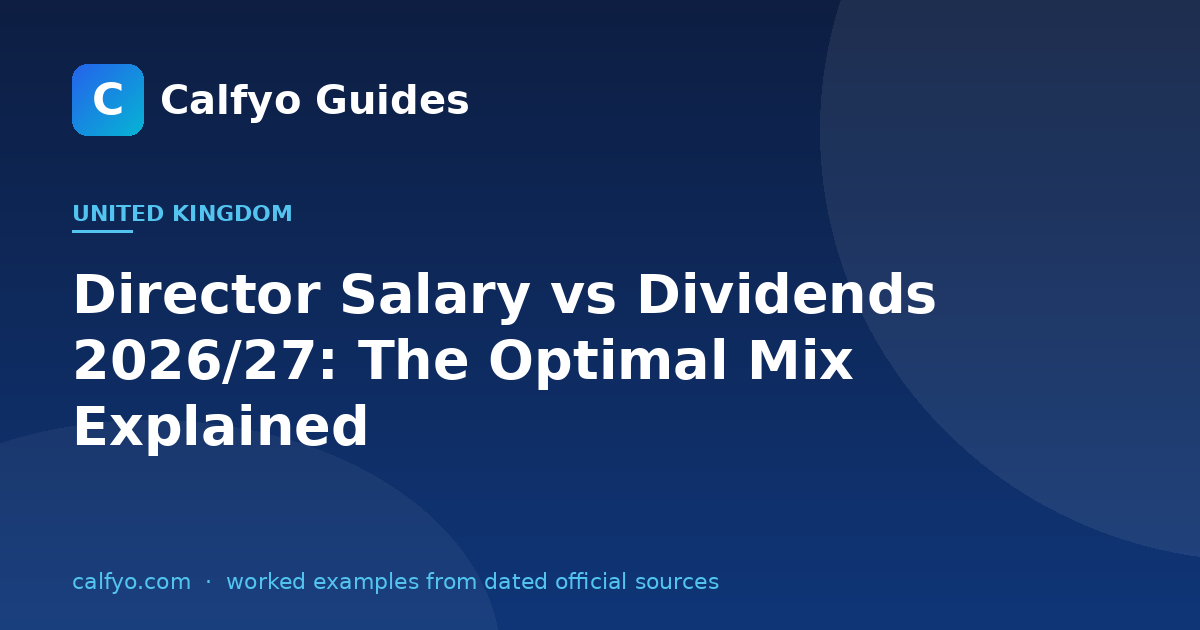 Director Salary vs Dividends 2026/27: The Optimal Mix Explained
